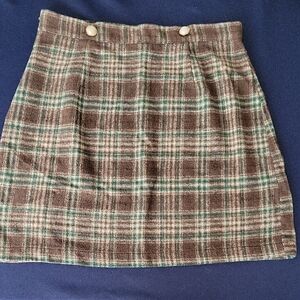 Plaid Skirt with Button Accents/ Shein/ L